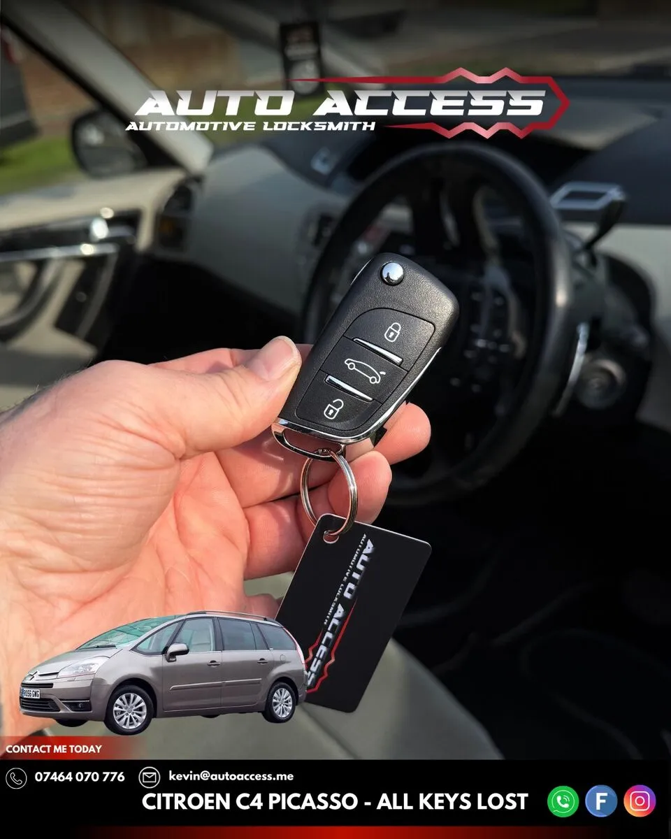 Citroen C4 Picasso all keys lost replacement by Auto Access auto locksmith in Forest Hall, North Tyneside