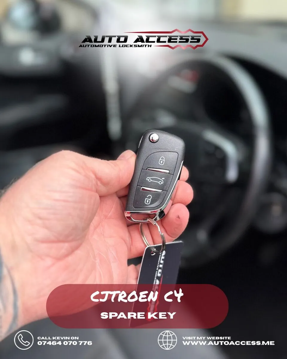 Citroen C4 spare key cut and programmed by Auto Access auto locksmith in Harrowgate Hill, Darlington