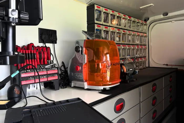 Inside the Auto Access fully equipped mobile locksmith van serving Durham and the North East