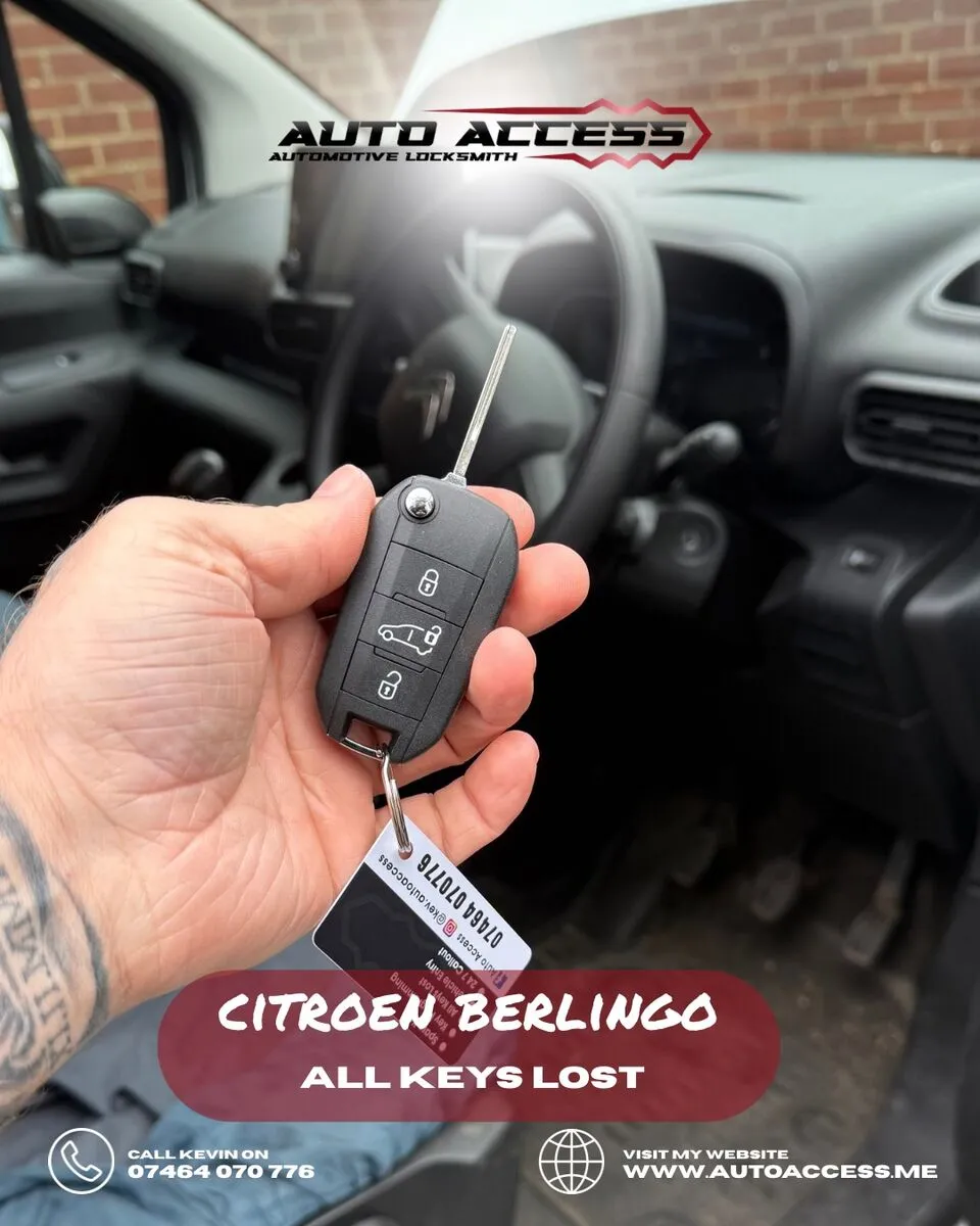 Citroen Berlingo all keys lost replacement by Auto Access auto locksmith in Gosforth, Newcastle
