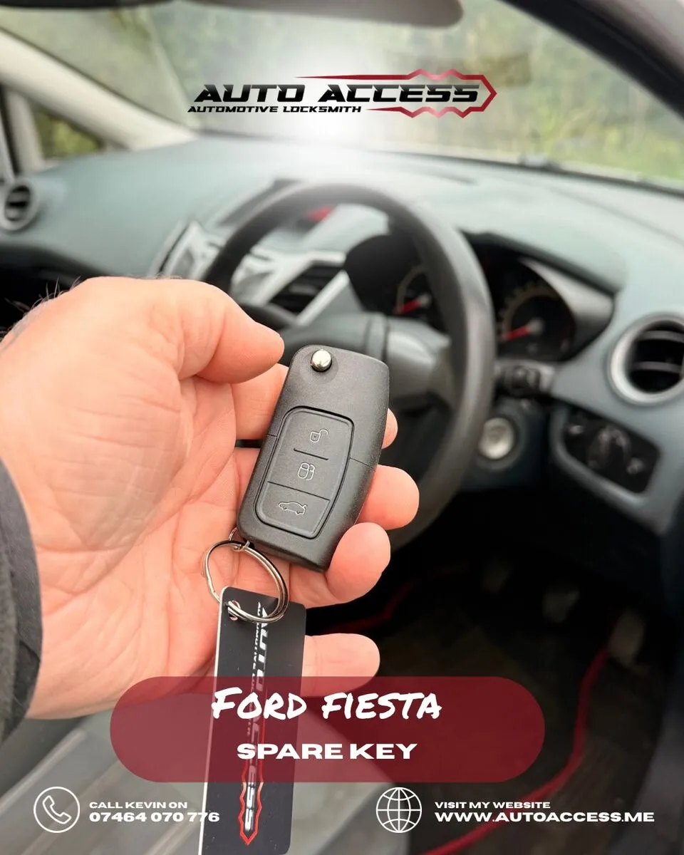 Ford Fiesta spare key cut and programmed by Auto Access auto locksmith in Eaglescliffe, Stockton on Tees