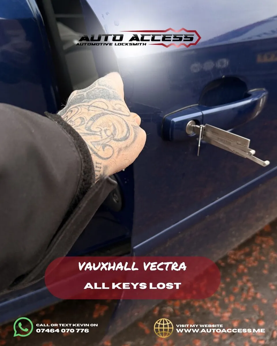 Vauxhall Vectra keys locked inside the car – emergency lockout service by Auto Access in Washington, Sunderland