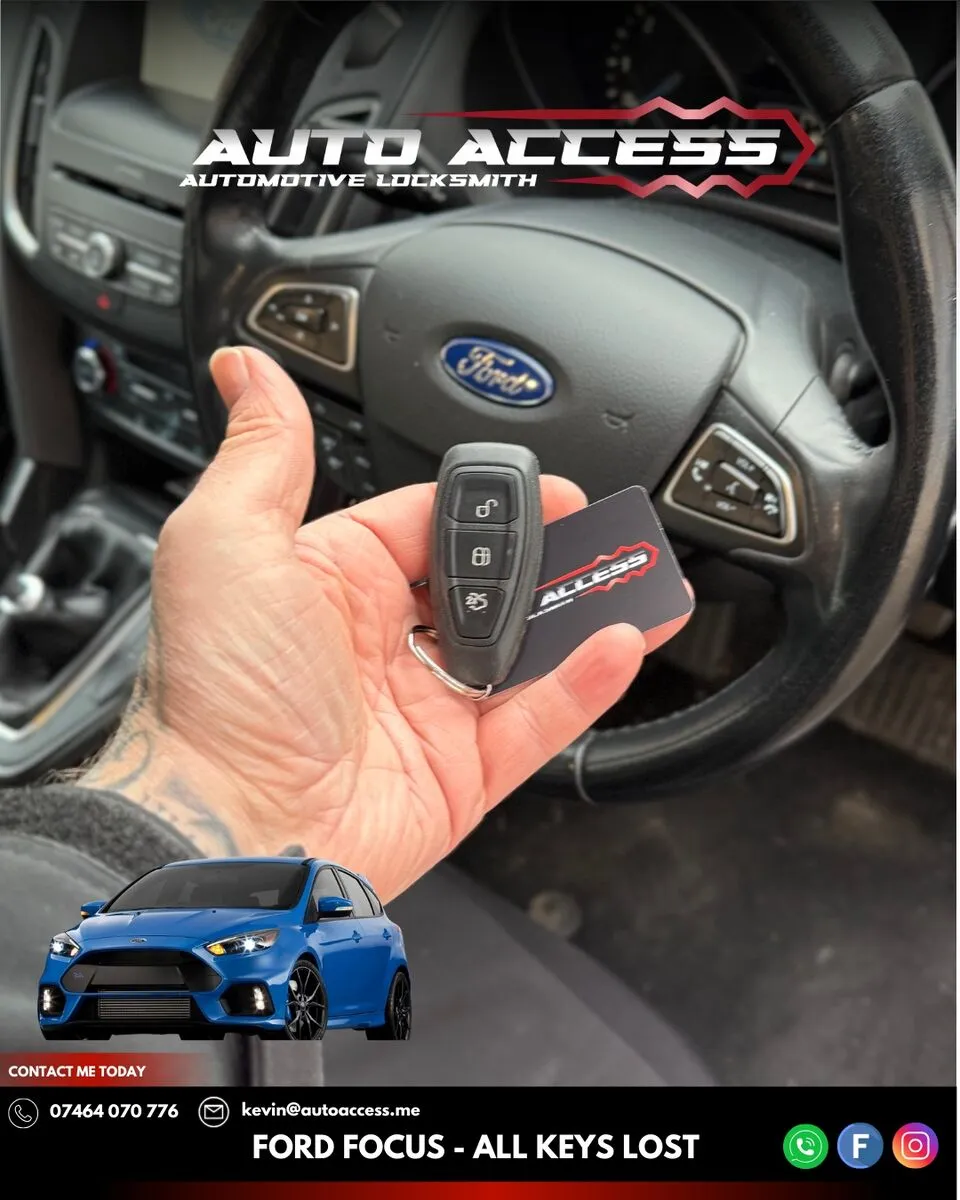 Ford Focus keyless entry smart key programmed after all keys lost in Newcastle by Auto Access mobile auto locksmith